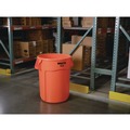 Trash & Waste Bins | Rubbermaid Commercial 2119308 Brute 32 gal Resin Container - Round Orange image number 9