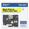 Bulk Savings Pricing 2 | Brother P-Touch TZE631 0.47 in. x 26.2 ft. TZe Standard Adhesive Laminated Labeling Tape - Black on Yellow image number 3