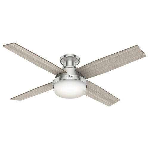 Hunter 50283 52 In Dempsey Low Profile Brushed Nickel Ceiling Fan