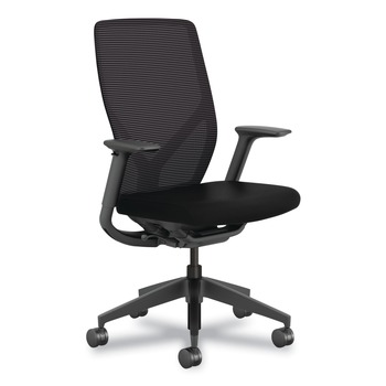 HON Flexion 14.81 in. to 19.7 in. Seat Height Supports Up to 300lb Mesh Back Task Chair - Black Seat/Back/Base