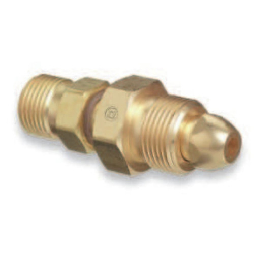 Air Tool Adaptors | Western Enterprises 810 CGA-580 Nitrogen - CGA-320 Carbon Dioxide Brass Cylinder Adaptor image number 0