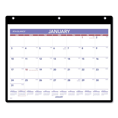  | AT-A-GLANCE SK8-00 12-Month (Jan-Dec): 2026 11 in. x 8 in. Monthly Desk/Wall Calendar with Plastic Backboard and Bonus Pages - White/Violet/Red Sheets image number 0