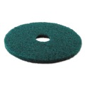 Office Jansan | Boardwalk BWK4013GRE 13 in. Diameter Heavy-Duty Scrubbing Floor Pads - Green (5/Carton) image number 1