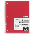 Office Jansan | Mead 05512 (70) 10.5 in. x 7.5 in. Sheets 1-Subject Medium/College Rule Spiral Notebook - Randomly Assorted Cover Color image number 5
