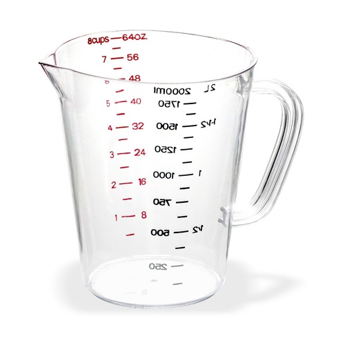 Bulk Savings Pricing 3 | Carlisle 4314407 0.5 gal. Commercial Plastic Measuring Cup - Clear image number 0