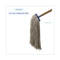 Mops | Boardwalk BWK724CEA 24 oz. Cut-End Lie-Flat Cotton Wet Mop Head - White image number 4