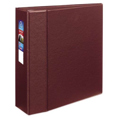 Office Jansan | Avery 79364 Heavy-Duty 11 in. x 8.5 in. 4 in. Capacity 3 Locking One Touch EZD Rings Non-View Binder with DuraHinge - Maroon image number 0