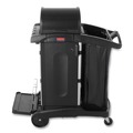 Cleaning Carts | Rubbermaid Commercial FG9T7500BLA High-Security Healthcare Cleaning Cart - Black image number 0