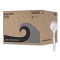 Cutlery | Boardwalk BWKSPRKMWPPWIW Mediumweight Wrapped Polypropylene Spork - White (1000/Carton) image number 2