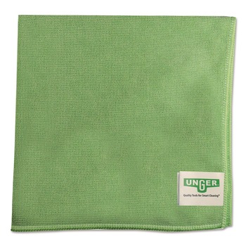Unger 16 in. x 15 in. SmartColor Microfiber MicroWipes - Green (10/Pack)