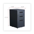 Office Carts & Stands | Alera ALEPABBFCH 14.96 in. x 19.29 in. x 27.75 in. 3-Drawers: Box/Box/File Legal/Letter Left or Right File Pedestal - Charcoal image number 5