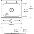 Kitchen Sinks | Elkay DXR25224 Dayton Top Mount 25 in. x 22 in. Single Bowl Sink (Stainless Steel) image number 2