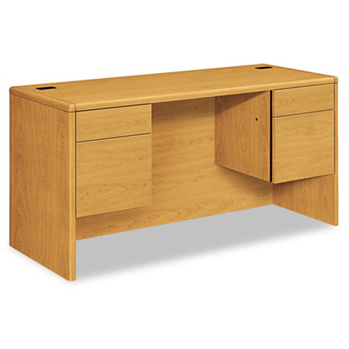Office Desks & Workstations | HON H10765.CC 10700 Series 60 in. x 24 in. x 29.5 in. 3/4 Height Pedestals Kneespace Credenza - Harvest image number 0