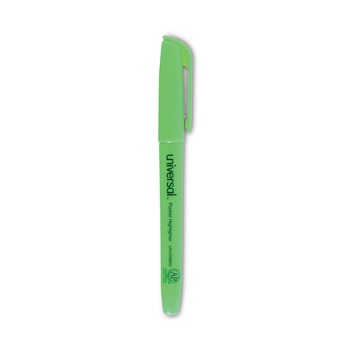 Universal Chisel Tip Pocket Highlighters - Fluorescent Green (1 Dozen)