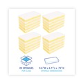 Cleaning Tools | Boardwalk 63BWK LD 3.6 in. x 6.1 in. Individually Wrapped Light Duty Scrubbing Sponge - Yellow/White (20/Carton) image number 2