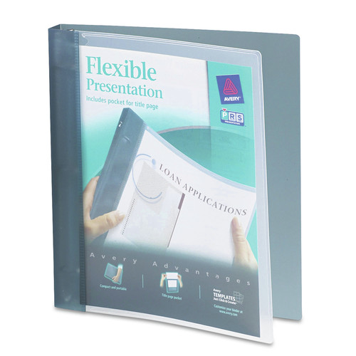Office Jansan | Avery 17676 11 in. x 8.5 in. 3 Rings 1 in. Capacity Flexible View Binder with Round Rings - Gray image number 0