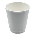 Food Service | Boardwalk BWKDW10HCUPPK 10 oz Double-Walled Paper Hot Cups - White (25/Pack) image number 1