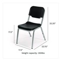  | Iceberg 64111 Rough n Ready 17.5 in. Seat Height Supports Up to 500 lbs. Stack Chair - Black Seat/Back/Base (4/Carton) image number 3