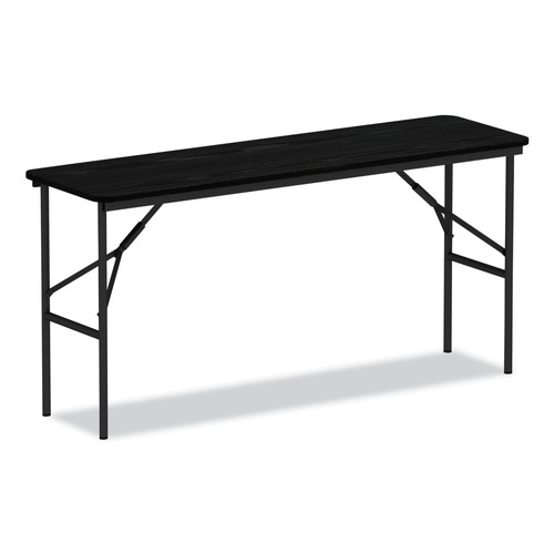  | Alera ALEFT726018BK 59.88 in. W x 17.75 in. D x 29.13 in. H Rectangular Wood Folding Table - Black image number 0