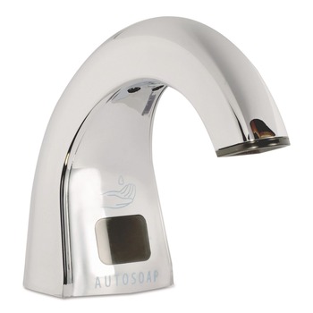 Rubbermaid Commercial One Shot 1.9 in. x 5.5 in. x 4 in. Touch Free Liquid Soap Dispenser - Polished Chrome