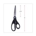 Office Jansan | Universal UNV92009 8 in. Long 3.75 in. Cut Length Stainless Steel Office Scissors - Black Straight Handle image number 6