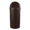 Trash & Waste Bins | Rubbermaid Commercial FG816088BRN Marshal 15-Gallon Plastic Round Classic Container - Brown image number 1