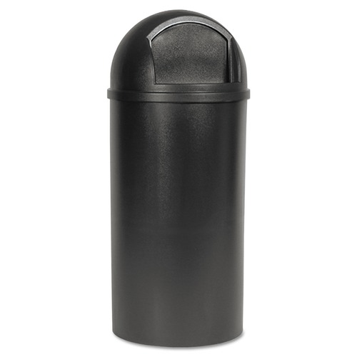 Trash & Waste Bins | Rubbermaid Commercial FG816088BRN Marshal 15-Gallon Plastic Round Classic Container - Brown image number 0