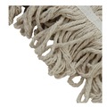 Mops | Boardwalk BWK432C 32 oz. Cotton Loop Web/Tailband Premium Standard Mop Head - White (12/Carton) image number 4