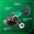 Metabo HPT Clearance | Metabo HPT G3615DVFQ6M 36V MultiVolt Lithium-Ion Brushless Variable Speed Paddle Switch 6 in. Cordless Angle Grinder (Tool Only) image number 8