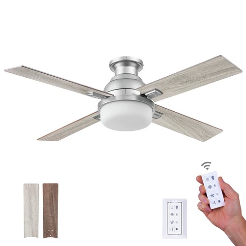 Ceiling Fans | Prominence Home 51681-45 52 in. Kyrra Contemporary Indoor Semi Flush Mount LED Ceiling Fan with Light - Pewter image number 0