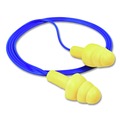 Ear Plugs | 3M 340-4007 E-A-R UltraFit 25dB NRR Corded Metal-Detectable Reusable Earplugs - Blue/Yellow (100/Box) image number 1