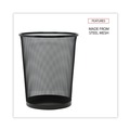 Trash Cans | Universal UNV20008 18-Quart Steel Mesh Wastebasket - Black image number 2