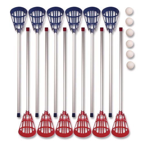 Toys | Champion Sports LAXSR 6 Balls/12 Sticks Soft Lacrosse Set (1-Set) image number 0