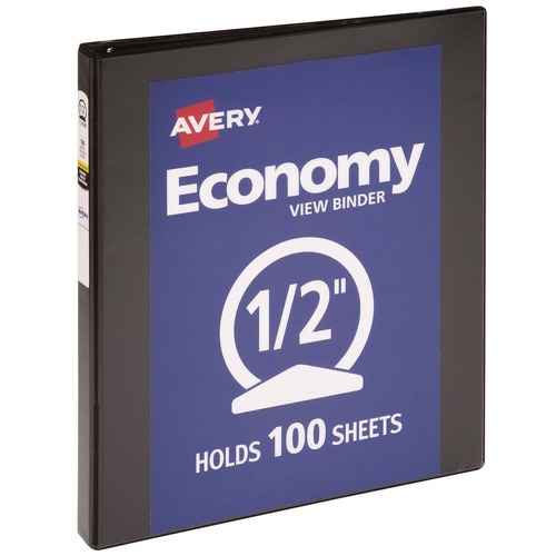 Office Jansan | Avery 05705 3 Round Rings 0.5 in. Capacity 11 in. x 8.5 in. Economy View Binder - Black image number 0