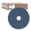 Office Jansan | Boardwalk BWK4017BLU 17 in. Diameter Scrubbing Floor Pads - Blue (5/Carton) image number 1