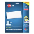 Office Jansan | Avery 08167 0.5 in. x 1.75 in. Easy Peel Address Labels with Sure Feed Technology for Inkjet Printers - White (80/Sheet, 25 Sheets/Pack) image number 0