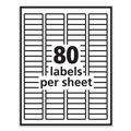 Office Jansan | PRES-a-ply 30640 0.5 in. x 1.75 in. Labels for Inkjet/Laser Printers - White (80/Sheet, 100 Sheets/Pack) image number 2