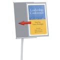 Office Jansan | Quartet 7922 Aluminum Frame 11 in. x 17 in. Designer Sign Stand - Silver image number 3