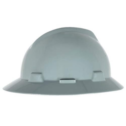 Hard Hats | MSA 454731 V-Gard Slotted Full-Brim Hat with Staz-On Suspension - Gray image number 0