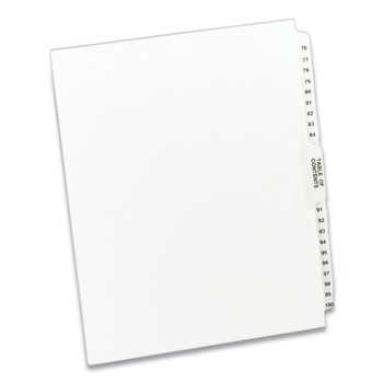 Avery 11 in. x 8.5 in. 26-Tab Preprinted Legal Exhibit Side 76 to 100 Tab Index Dividers - White (1-Set)