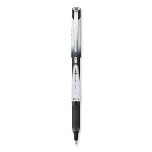 Pens | Pilot 35470 VBall Grip Liquid Ink Extra-Fine 0.5 mm Rollerball Pen - Black Ink/Black/White Barrel (1-Dozen) image number 0