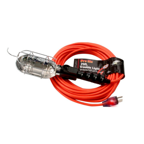 Work Lights | Century Wire D12920025 25 ft. 16/3 SJTW Trouble Lights with Metal Cage (Orange) image number 0