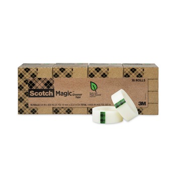Scotch 1 in. Core 0.75 in. x 75 ft. Magic Greener Tape - Clear (16/Pack)