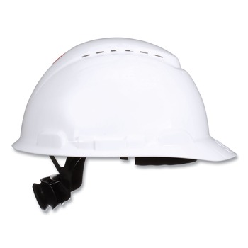 3M SecureFit H-Series 4-Point Pressure Diffusion Ratchet Suspension H-700 Front-Brim Cap with UV Indicator Hard Hats - White