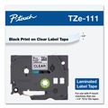 Bulk Savings Pricing 2 | Brother P-Touch TZE111 0.23 in. x 26.2 ft. TZe Standard Adhesive Laminated Labeling Tape - Black on Clear image number 2