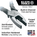 Pliers | Klein Tools D2000-9NETP 9 in. Lineman's Fish Tape Pulling Pliers with High Leverage Design and Handle Tempering image number 1