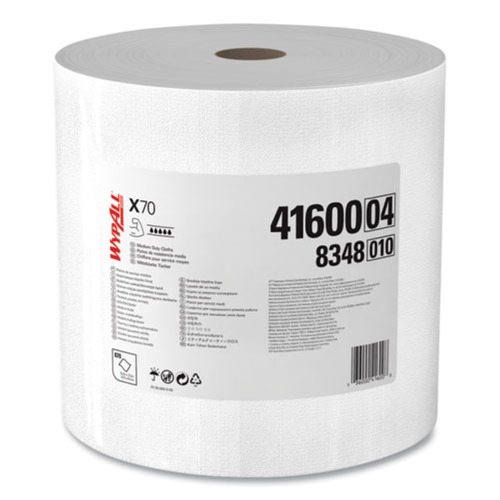 Cleaning & Janitorial Supplies | WypAll 41600 X70 12-1/2 in. x 12-2/5 in. Cloths - White, Jumbo (870 Towels/Roll) image number 0