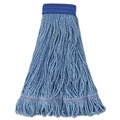 Mops | Boardwalk BWK504BL 5 in. Super Loop Cotton/Synthetic Fiber Wet Mop Head - X-Large, Blue (12/Carton) image number 0