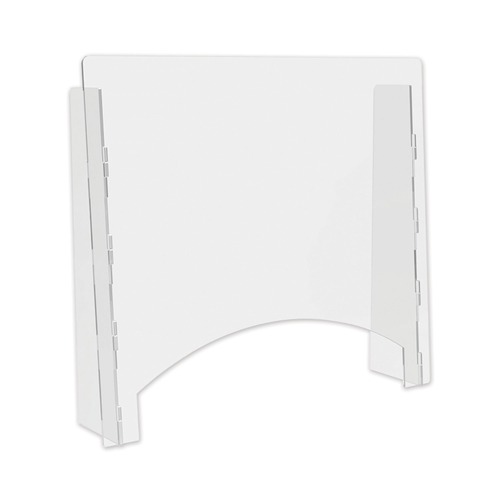 Desk Accessories & Office Organizers | Deflecto PBCTA2724P 27 in. x 6 in. x 23.75 in. Acrylic Counter Top Barrier with Pass Thru - Clear (2/Carton) image number 0