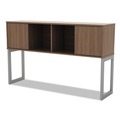 Office Desks & Workstations | Alera ALELSHH60WA Open Office Desk Series 59 in. x 15 in. x 36.38 in. Hutch - Modern Walnut image number 2